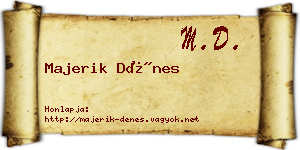 Majerik Dénes névjegykártya