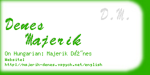 denes majerik business card